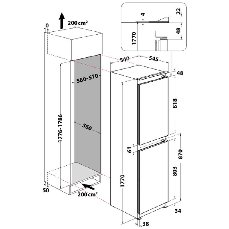 Build In 50/50 Low-Frost Fridge Freezer - Image 3